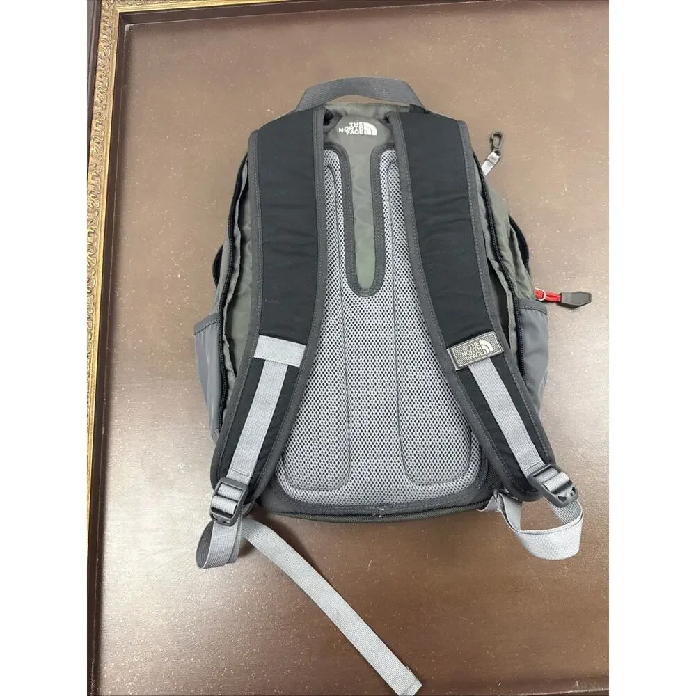 Vintage The North Face Borealis Backpack Gray Orange 2000s Y2K Hiking School